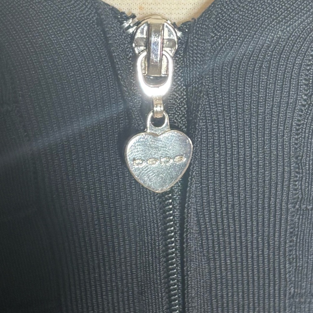 Bebe Black Ribbed Knit Dress - Picture 6 of 8